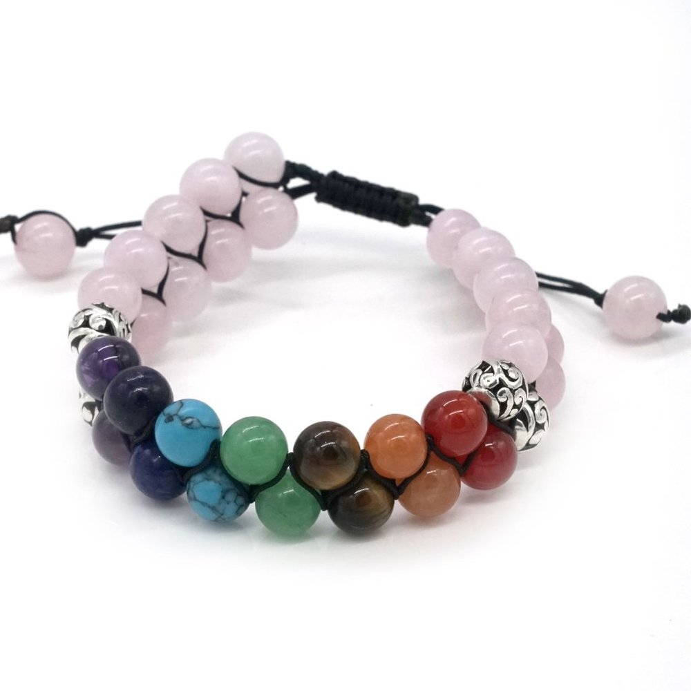 Bracelet Chakra Beads Rose Quartz Beads. OS. - Picture 4 of 4